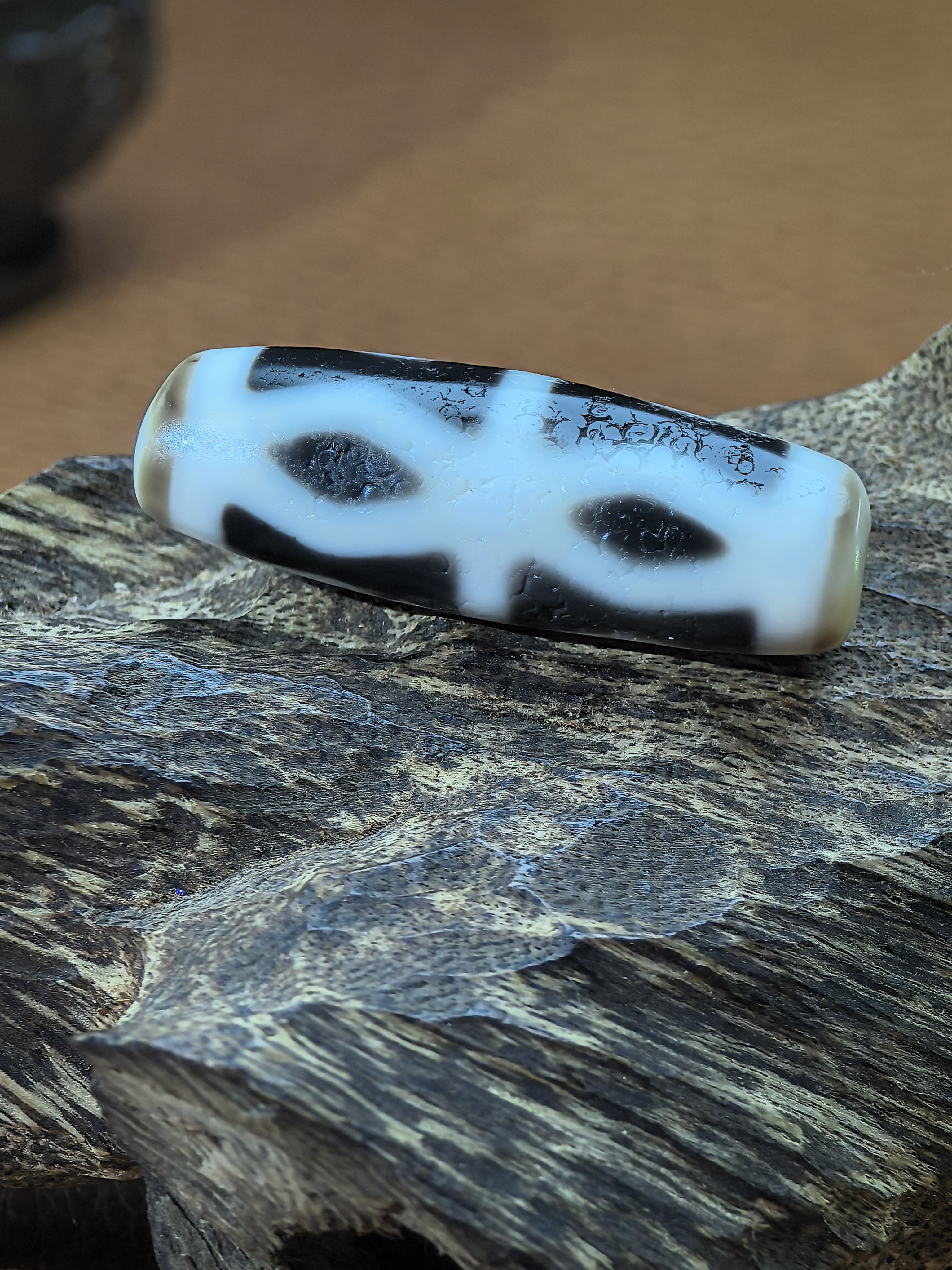 虫虫系列至纯老料奶油白六眼珠珠九眼石页岩玛瑙玉髓锁骨链吊坠