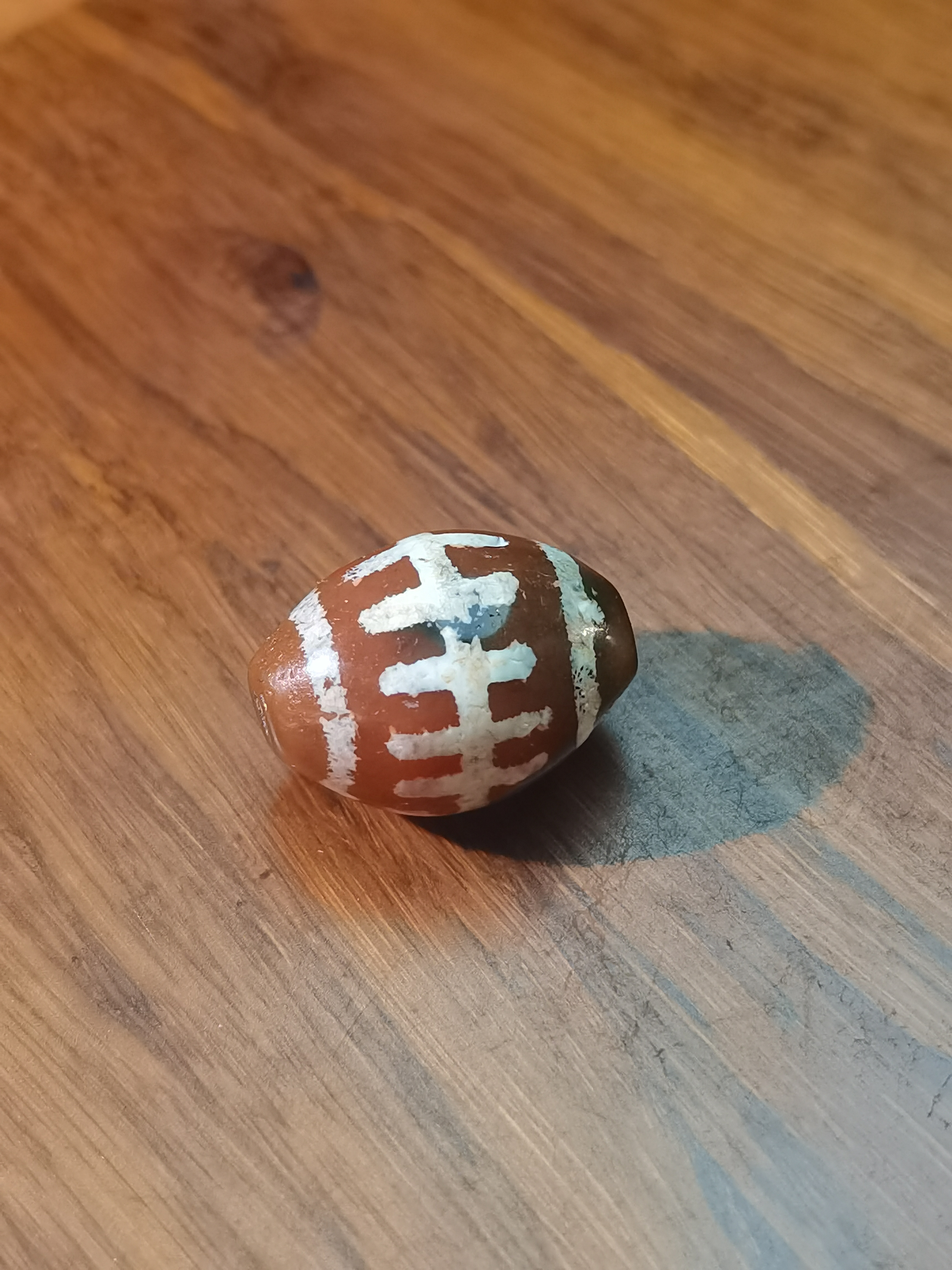 孤品千年福利精品图腾红玉髓线珠管珠金刚锁鬼眼单珠