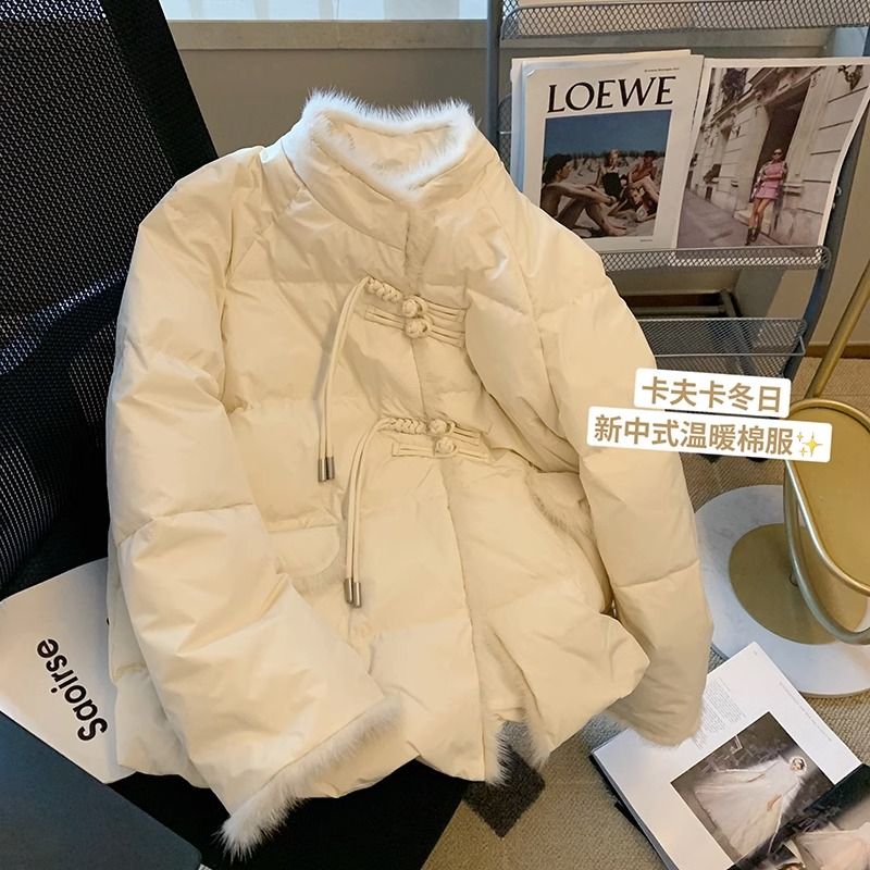 复古国风洋气新中式盘扣流苏棉服立领棉衣加厚外套女2023秋冬新款