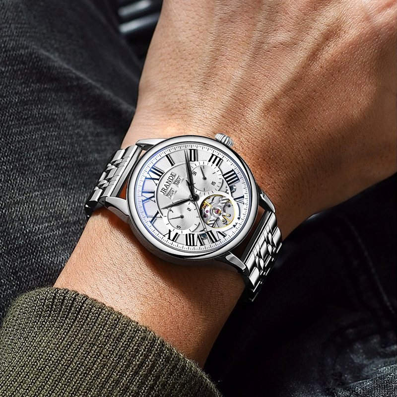 【机械表推荐】歌浪迪男款腕表经典时尚万年历日历机械表H6306G-G