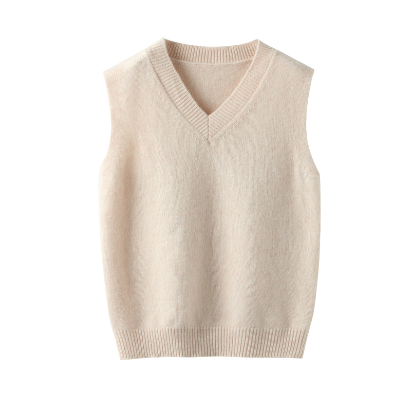 纯色V领针织羊毛100%儿童羊毛马甲背心秋冬叠穿搭配衬衫洋气上衣