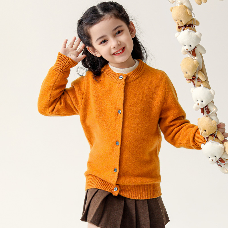 秋冬儿童开衫毛衣羊毛衫女童男童针织外套中大童宝宝加厚