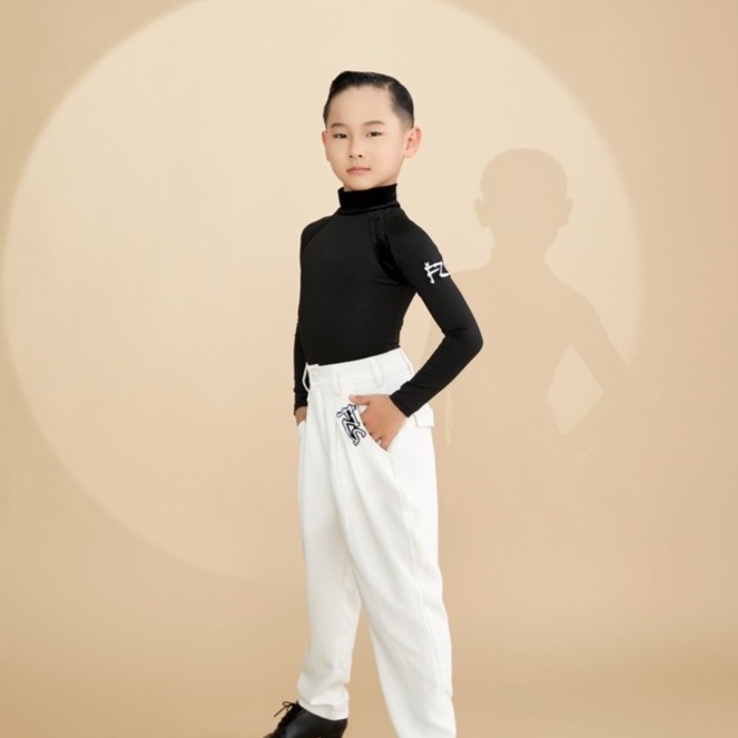 FZSDANCE新品男童拉丁上衣NS014小高领长袖双色可选