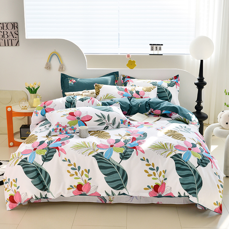 100%纯棉斜纹四件套全棉加厚床单被套秋冬季简约大气1.5m床上用品