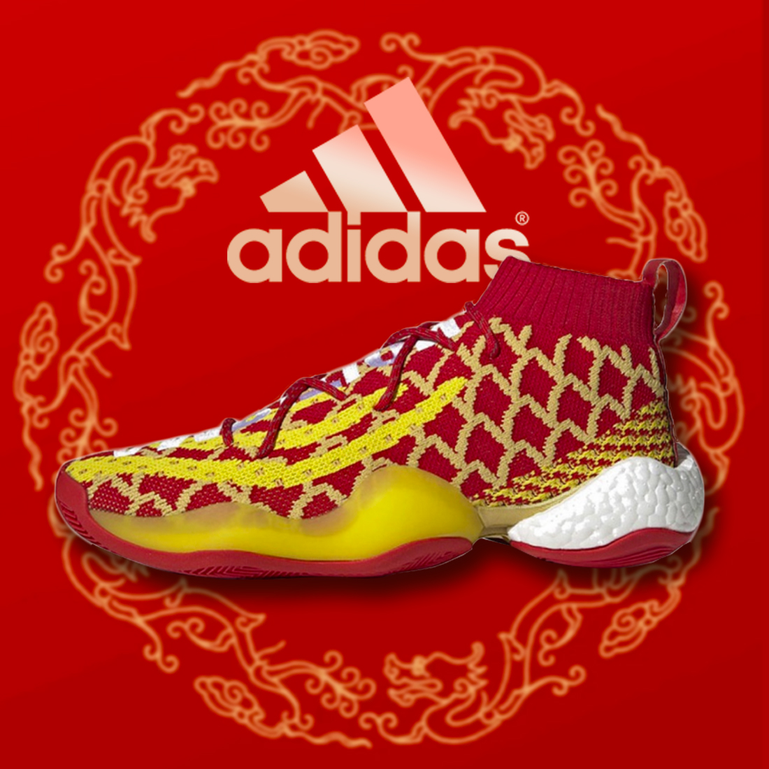 龙年限定Adidas/阿迪达斯X菲董联名CNY新年龙鳞boost篮球鞋EE8688