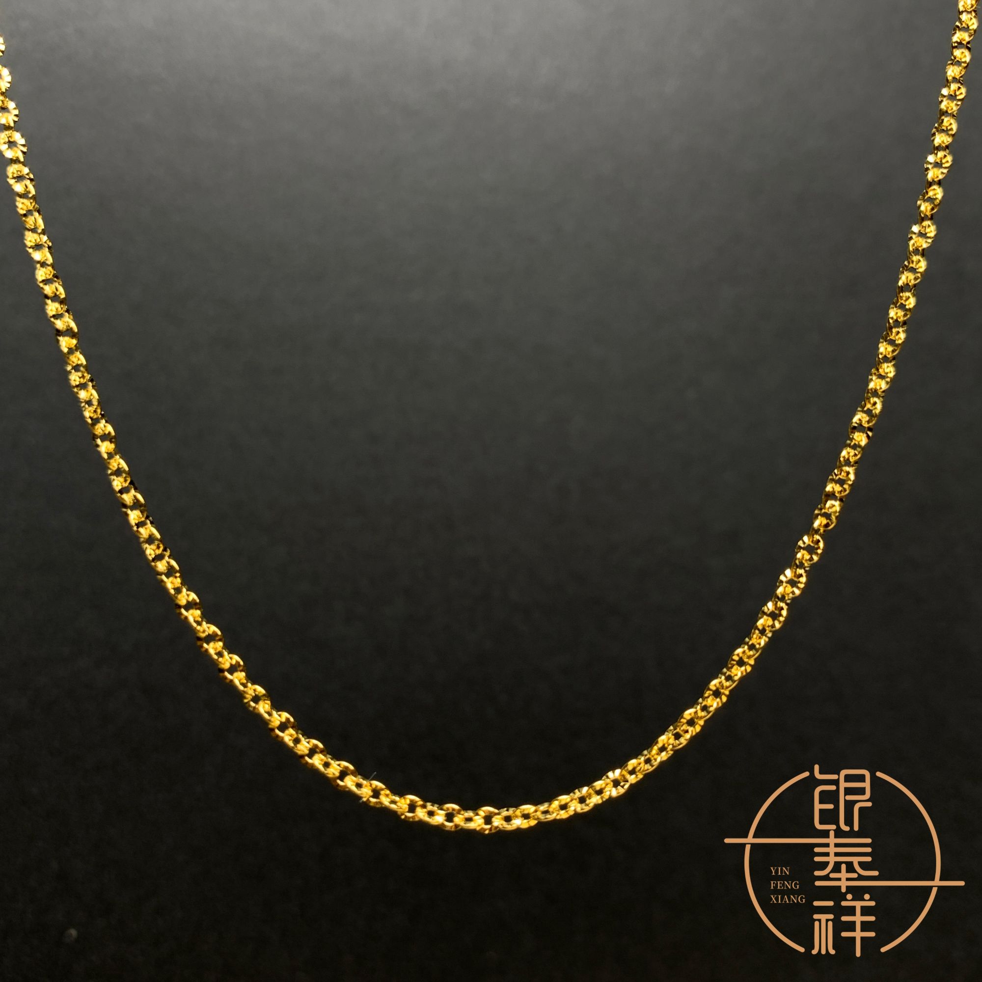 链子足银 足银9999星光闪O字链纯银简约百搭女士项链气质素款