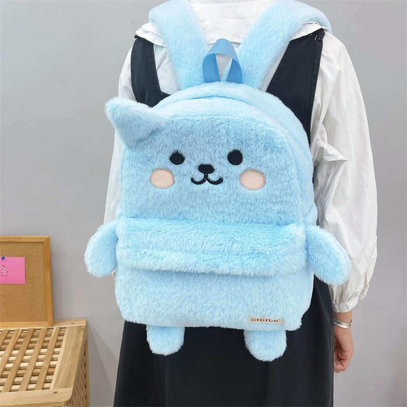 吉吉向上原创酷酷双肩包搞怪双肩包蓝色书包学生卡通大容量背包