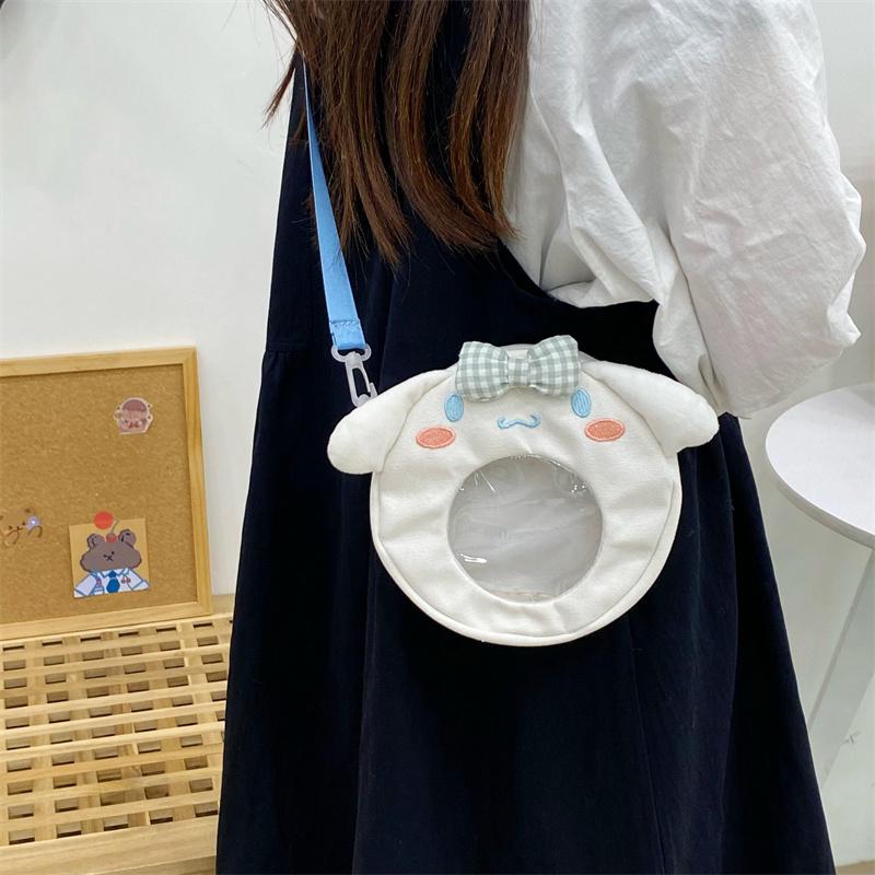 2023新款可爱卡通狗休闲斜挎包百搭布款痛包少女心软萌单肩包包