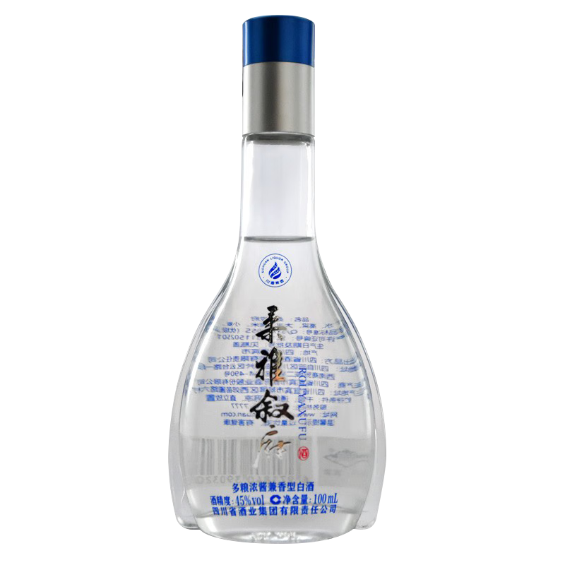 叙府柔雅酒 光瓶自饮白酒兼香型白酒45度100ml