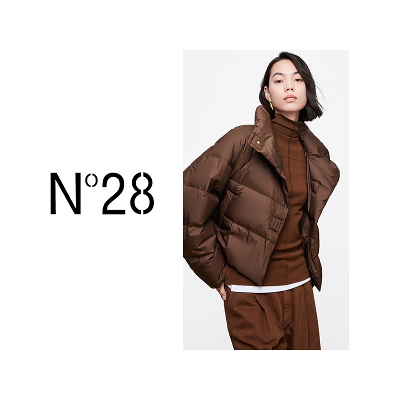 N°28鹅绒服女2024秋冬新款设计师百搭简约保暖鹅绒羽绒服8351Y073