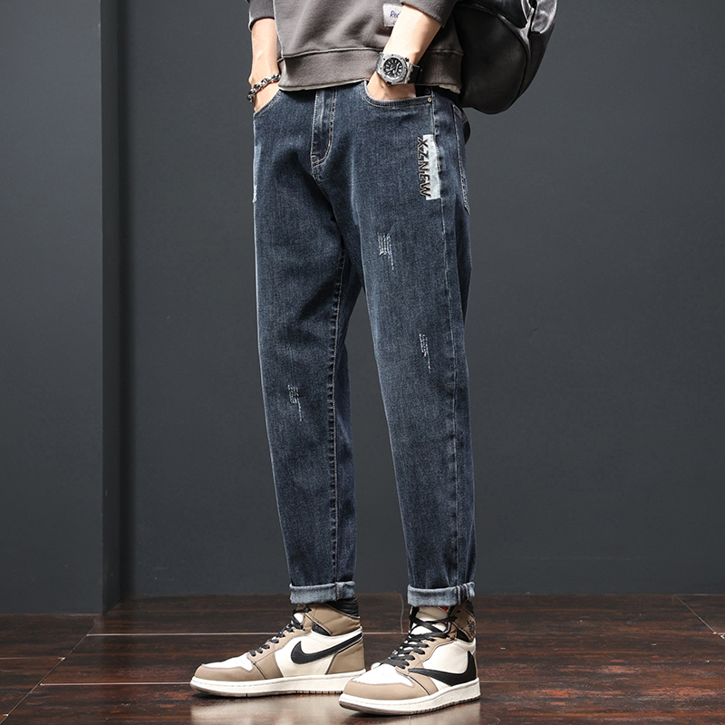 春秋牛仔裤男士2023年新款潮牌休闲工装裤子男款宽松直筒秋季长裤