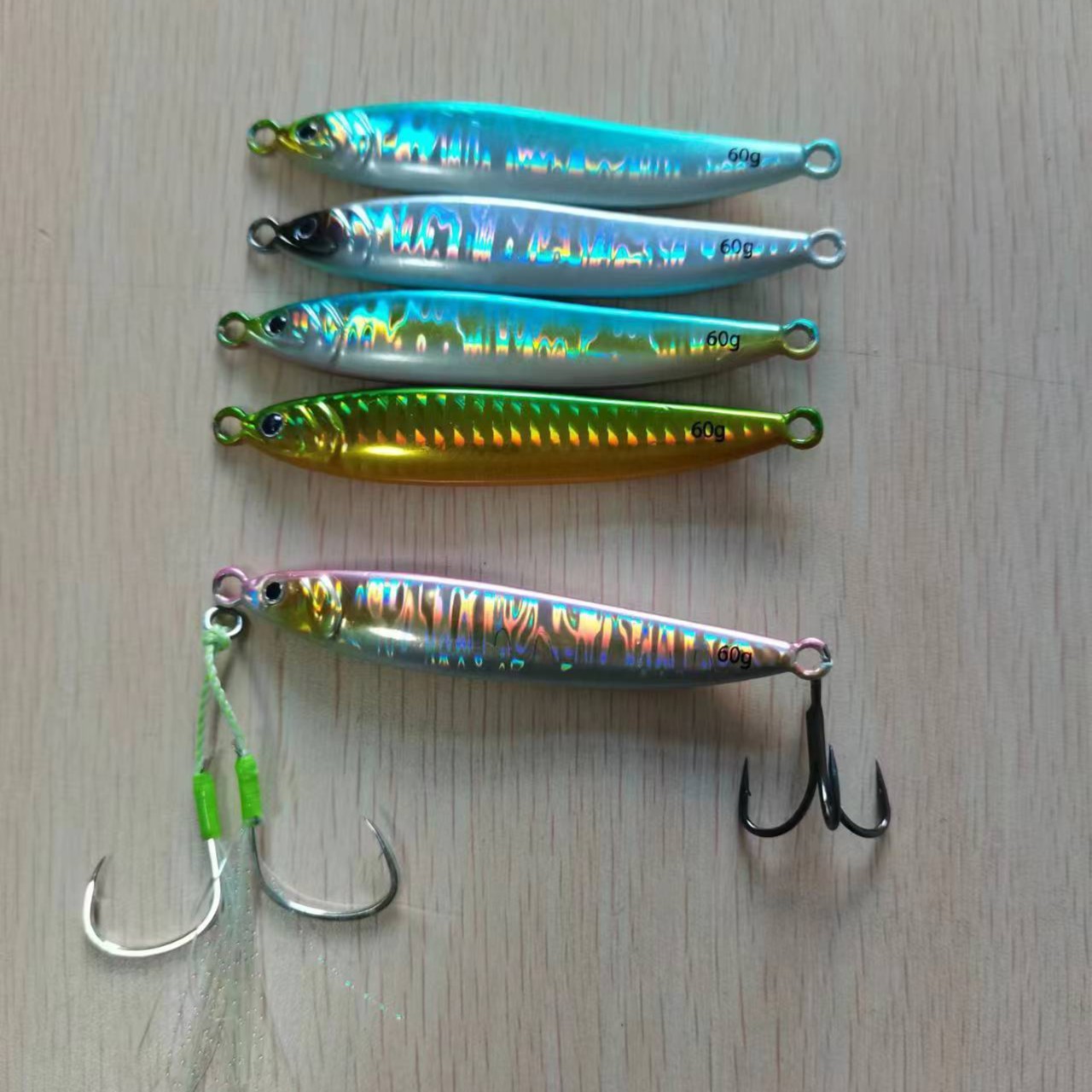 ZHULU仿生鳀鱼S铁板夜光肚海钓铁板饵