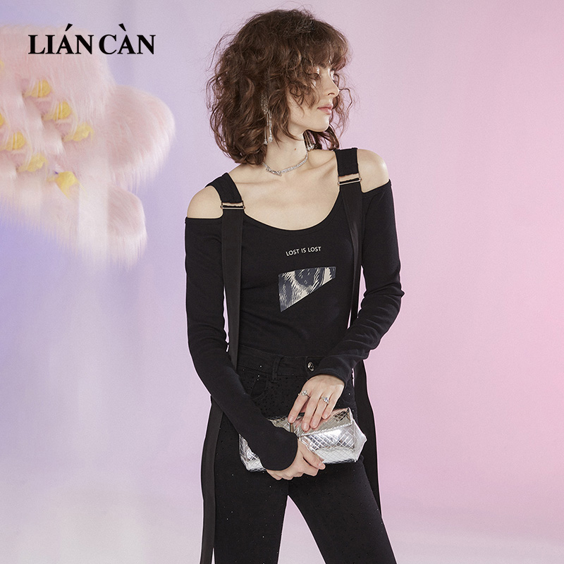 莲灿2025春夏新商场同款波西米亚风设计师款长袖T恤71AN313002