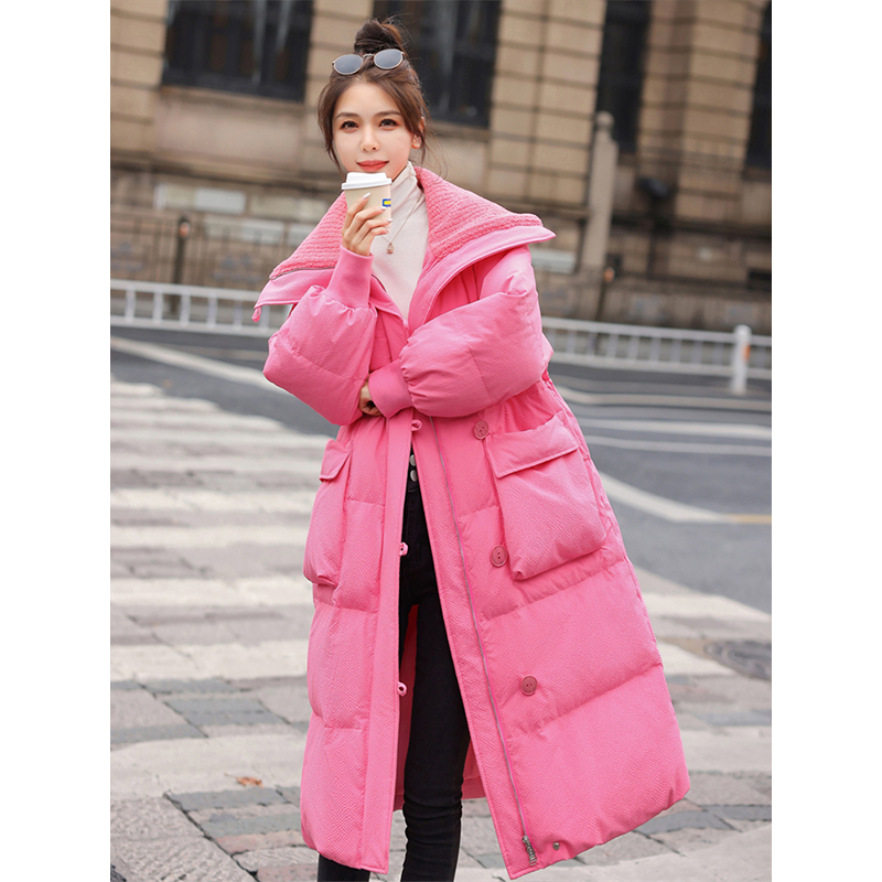网红羽绒服加厚显瘦宽松中长款韩版冬季时尚休闲收腰保暖外套