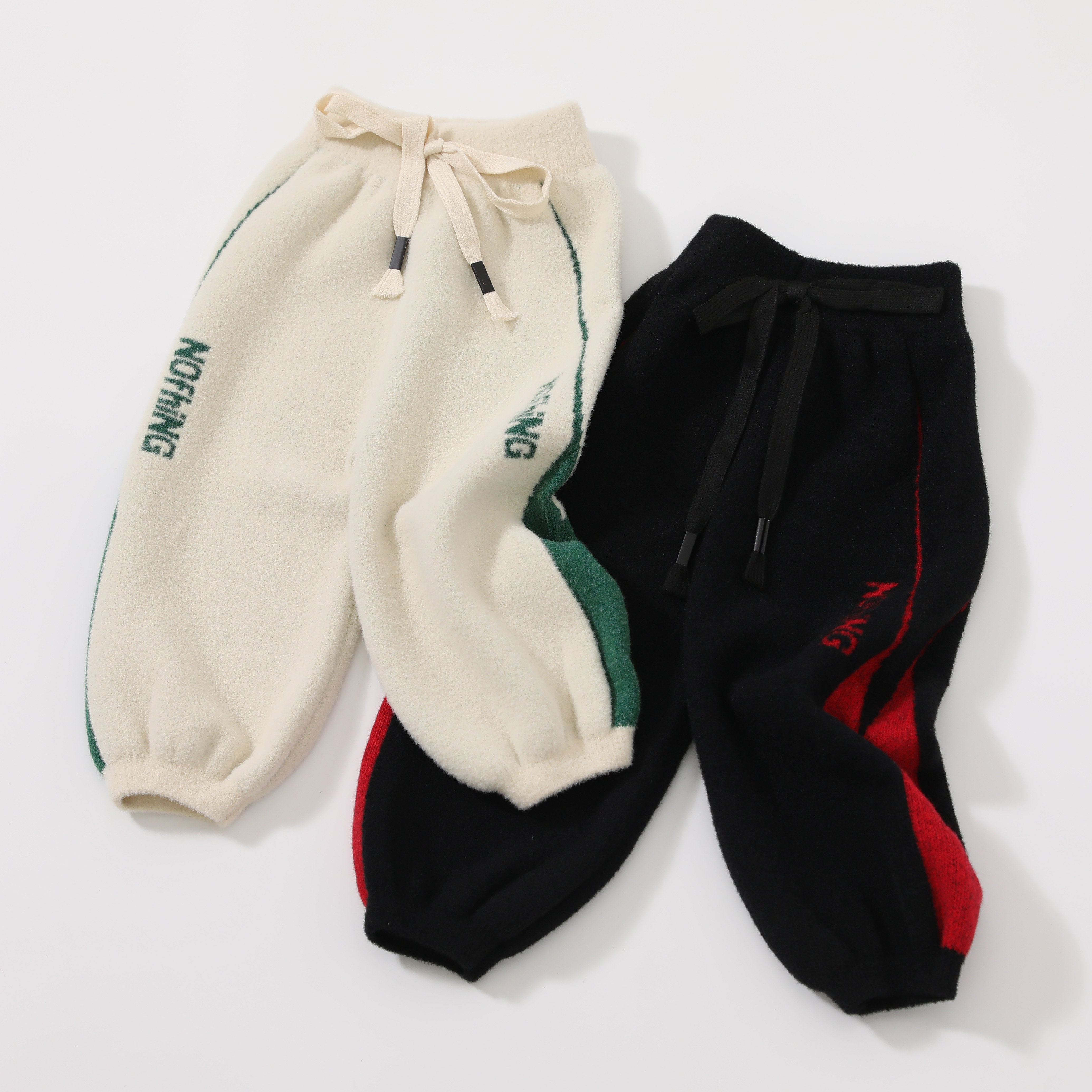 儿童裤子保暖加厚秋冬装男童女童百搭童装针织休闲裤