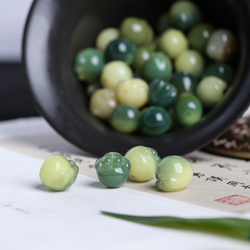 菩提根雕刻散珠手工DIY饰品配件