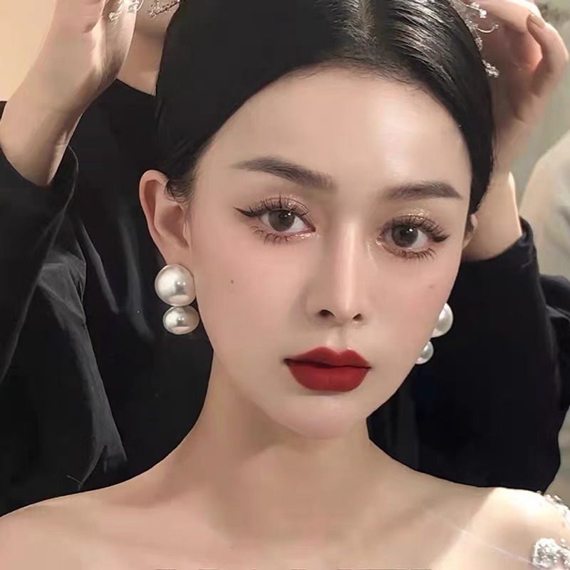 复古赫本风大耳环新娘女高级气质名媛法式耳钉耳饰潮
