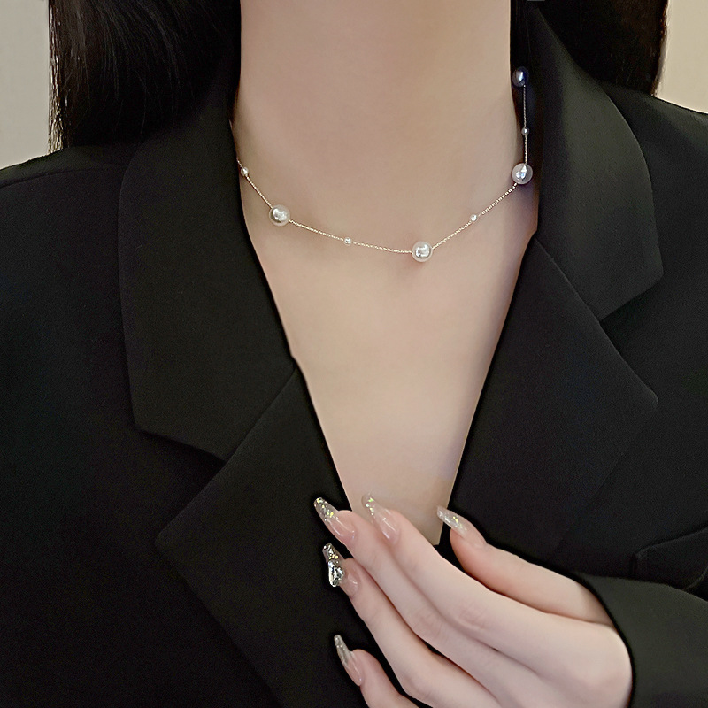 法式项链女2023新款爆款轻奢风小众高级感气质网红锁骨链饰品