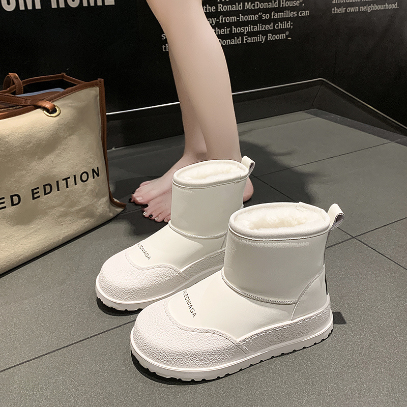 红蜻蜓牌雪地靴女2023冬季新款厚底防滑防水加绒加厚保暖东北大棉