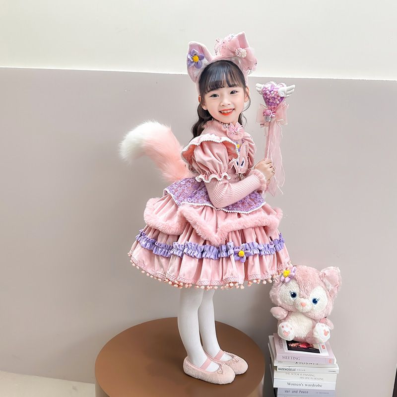 儿童连衣裙网红爆款可爱女宝宝超萌玲娜贝儿公主裙冬季毛衣加厚