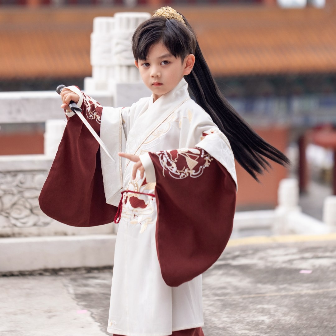 【拜兔爷】拜年服初立原创儿童汉服中国风春秋宋制古风日常男童装