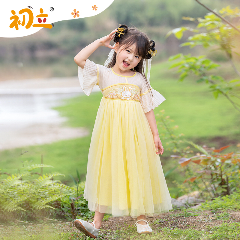 【小兔糖糖】初立夏装童装改良儿童汉服中国风唐制齐胸女童连衣裙