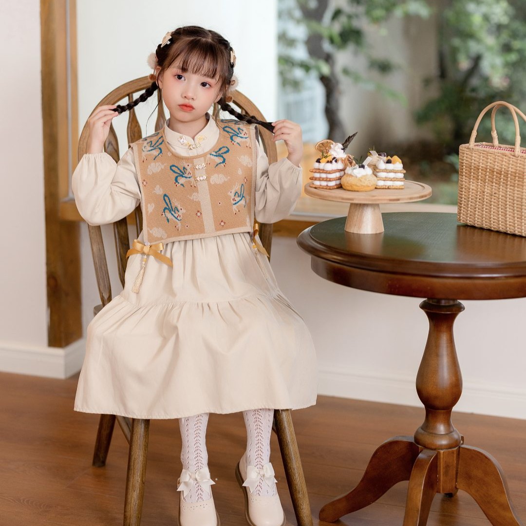 小童110【鹿呦呦】原创改良汉服披肩童装鹿呦呦中国风儿童