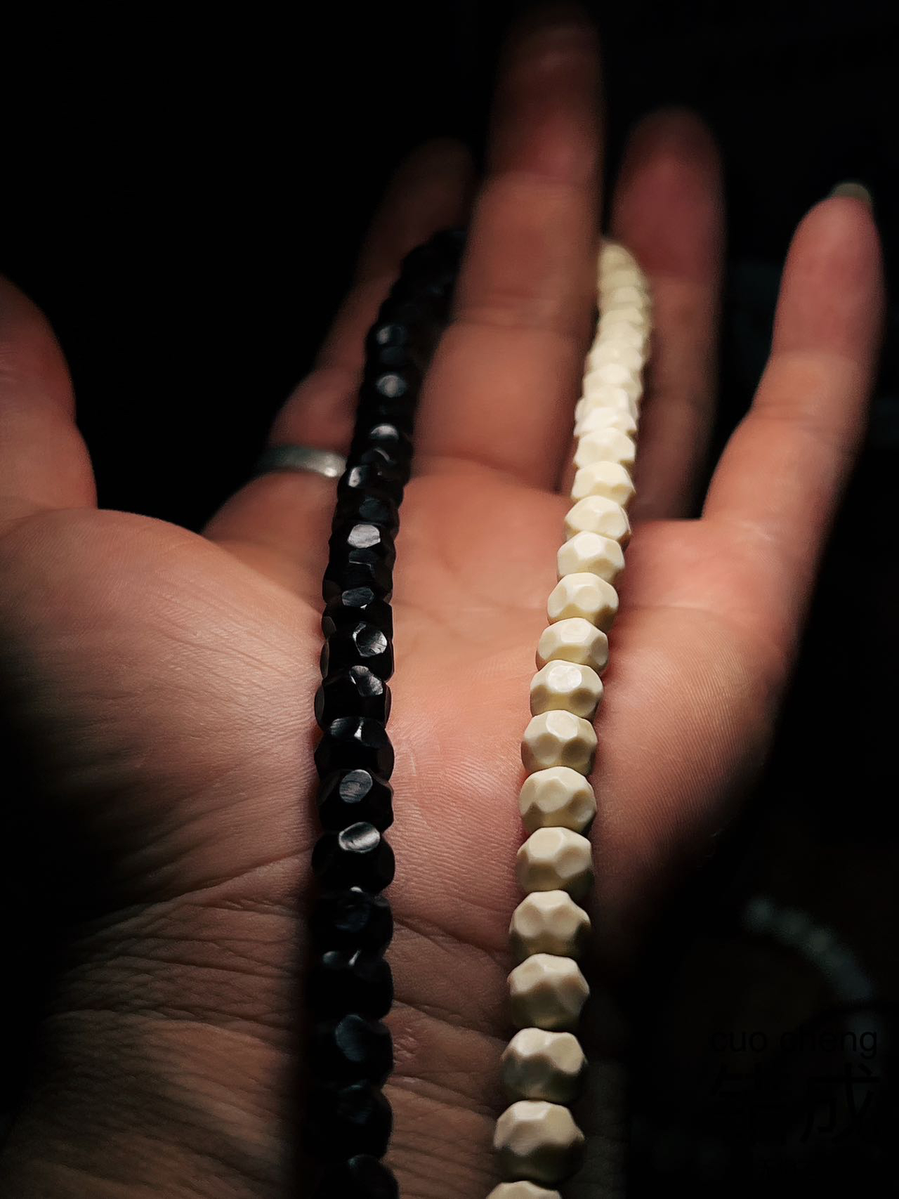 错成出品撩拼色渐变手串手链纯手工制作手串猛牙椰蒂108