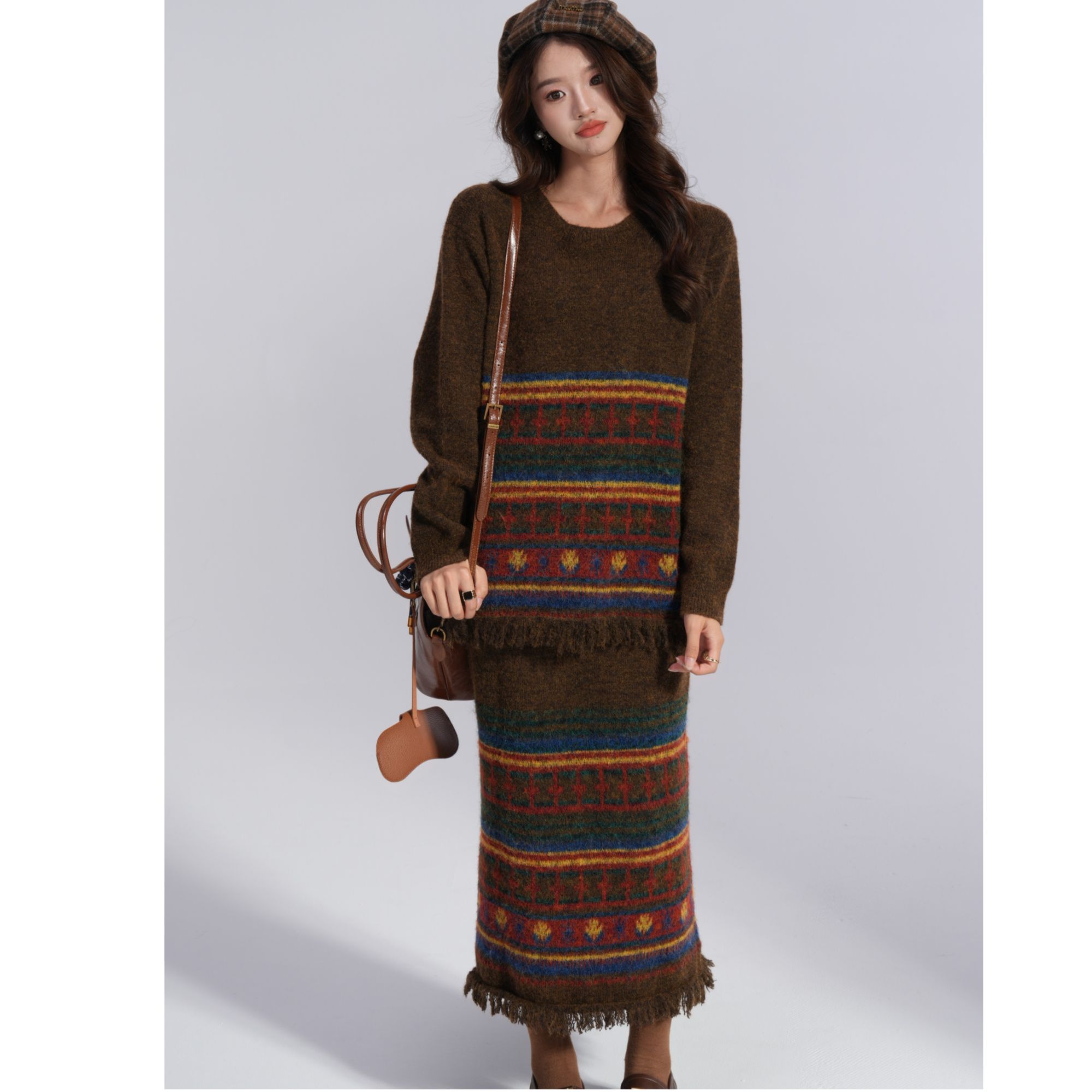 德兰可可/ co&sheng小个子定制春季新品针织套装俩件套复古时尚