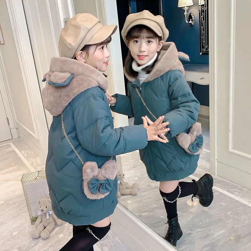 女童外套冬款棉服冬装2023新款洋气中大儿童棉袄秋冬棉衣加厚a