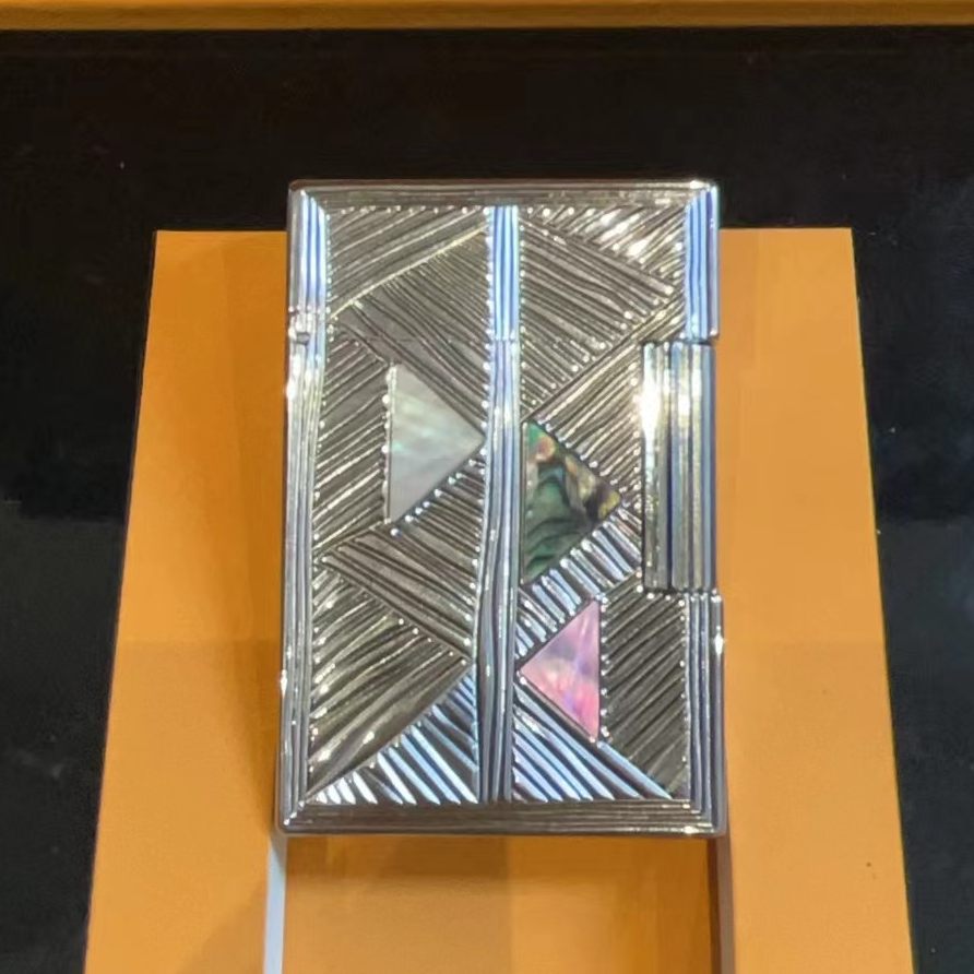 【兰塞蒂】贝拉之焰银色朗声气打火机侧滑打火机高档经典个性创意