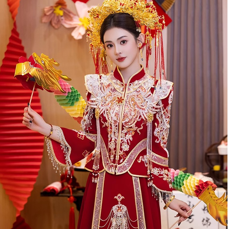 重工秀禾服婚服新娘服装新款结婚出阁宴中式敬酒服2025爆款嫁衣女