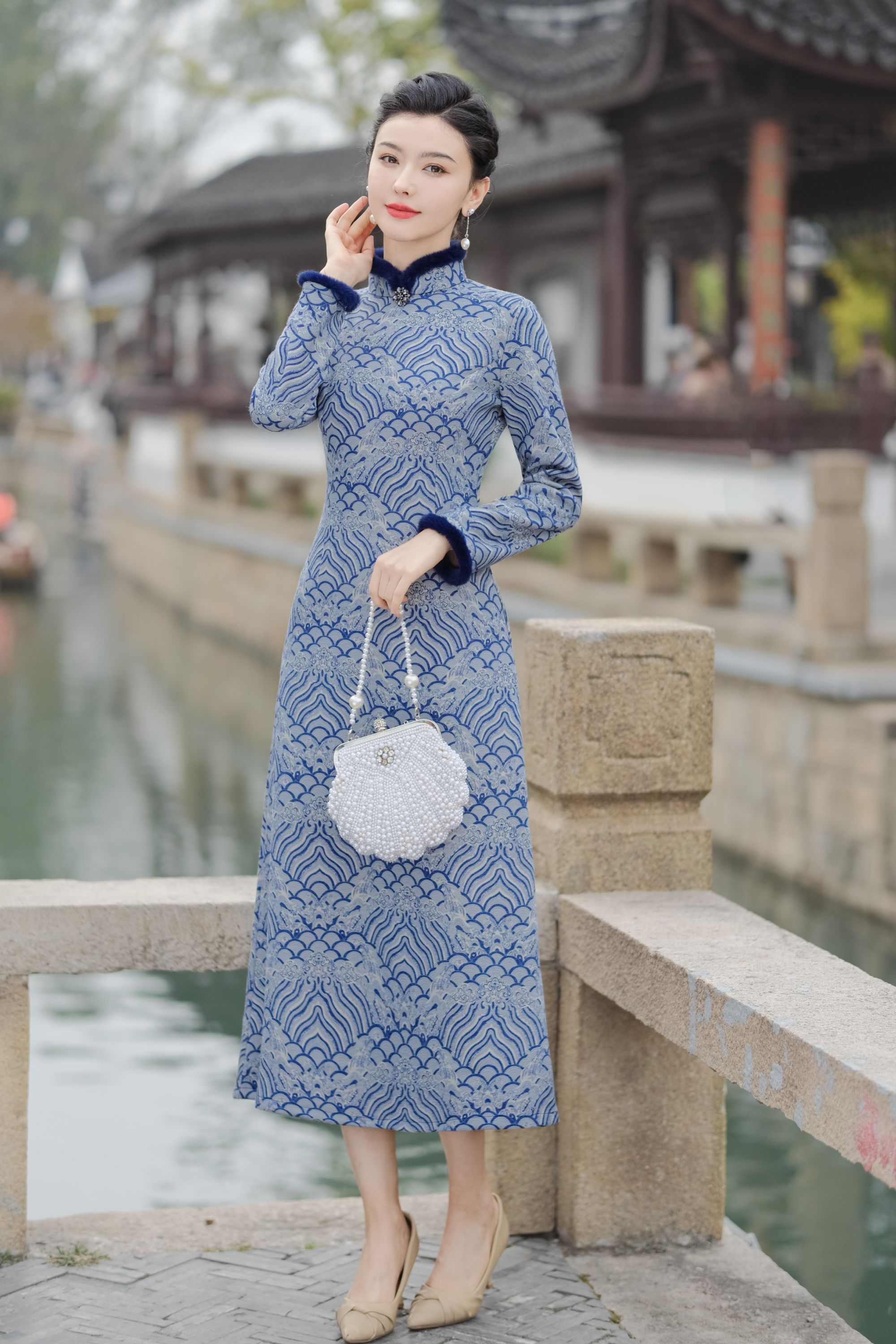 【祥云】中国风高贵时尚秋冬款气质优雅加厚旗袍A23加绒加厚