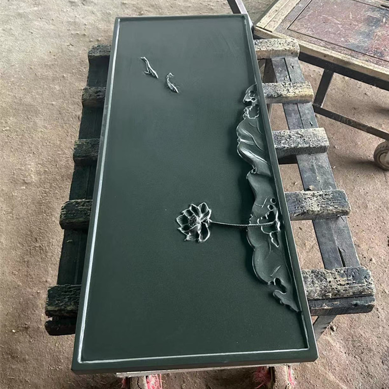 天罗绿天然石茶盘桌面家用轻奢荷花简约精美石茶盘长方形精致茶盘