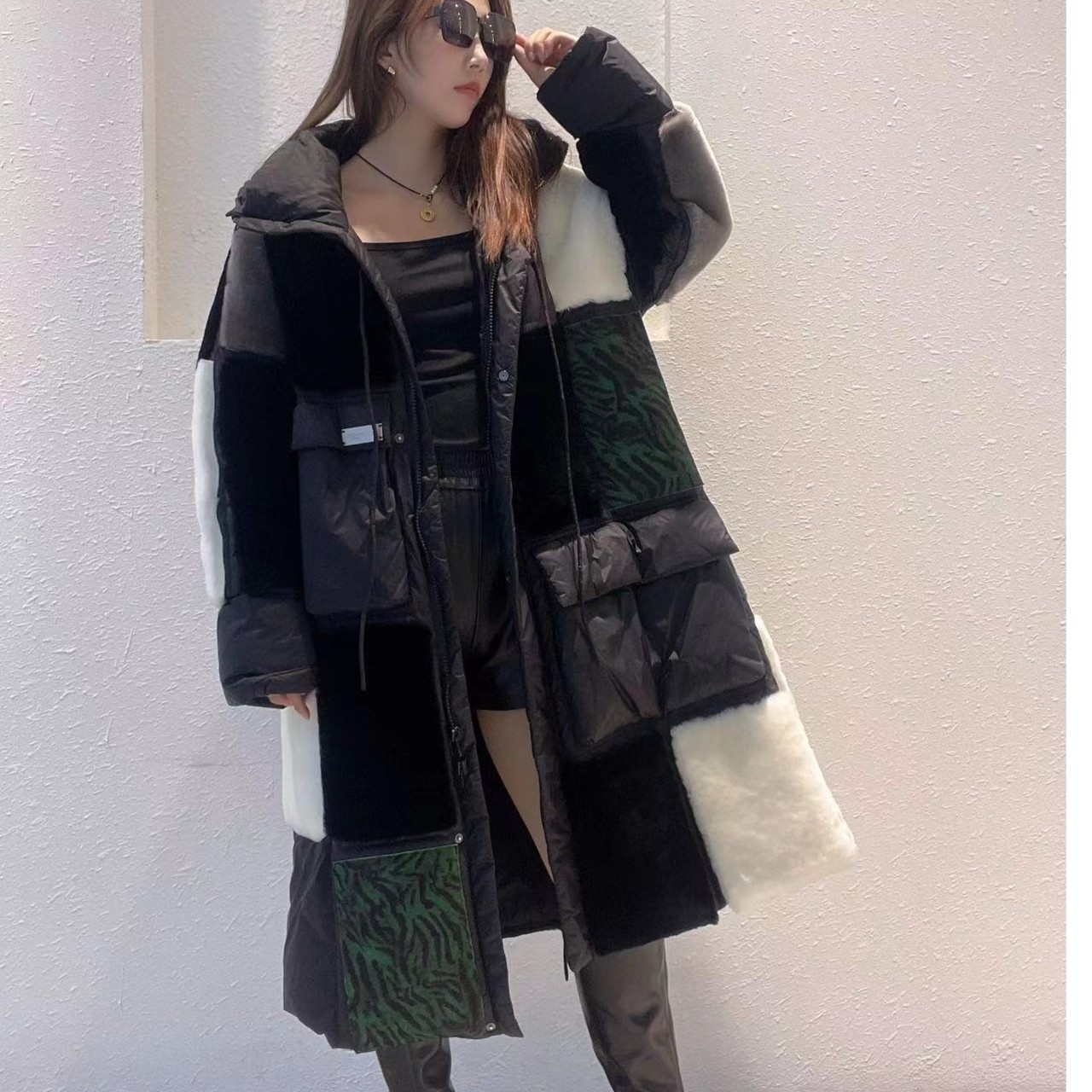 2023长款宽松休闲连帽大衣