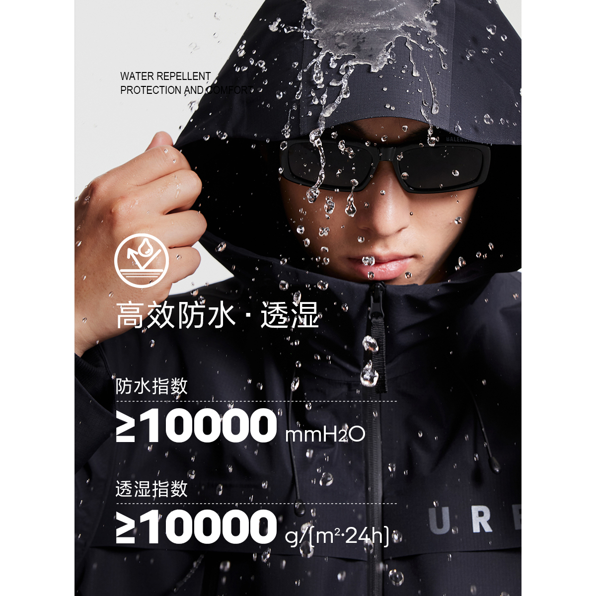 【防水防油防污】杰克琼斯春季新款三防冲锋衣百搭宽松连帽夹克男款