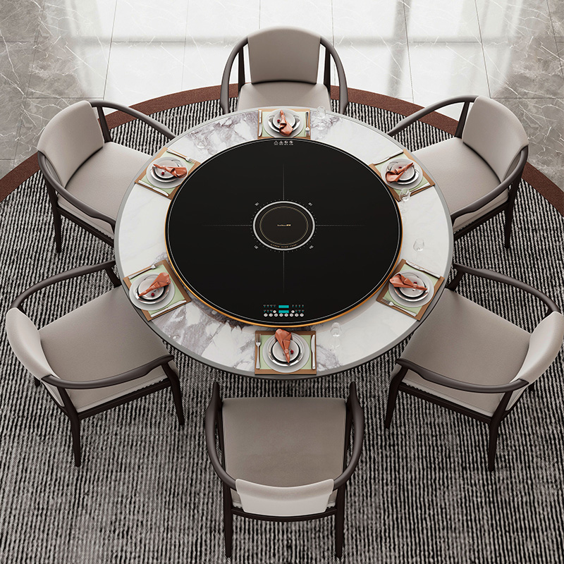 五区省电款暖菜板火锅电动旋转饭菜保温饭热菜板餐桌转盘暖菜神器