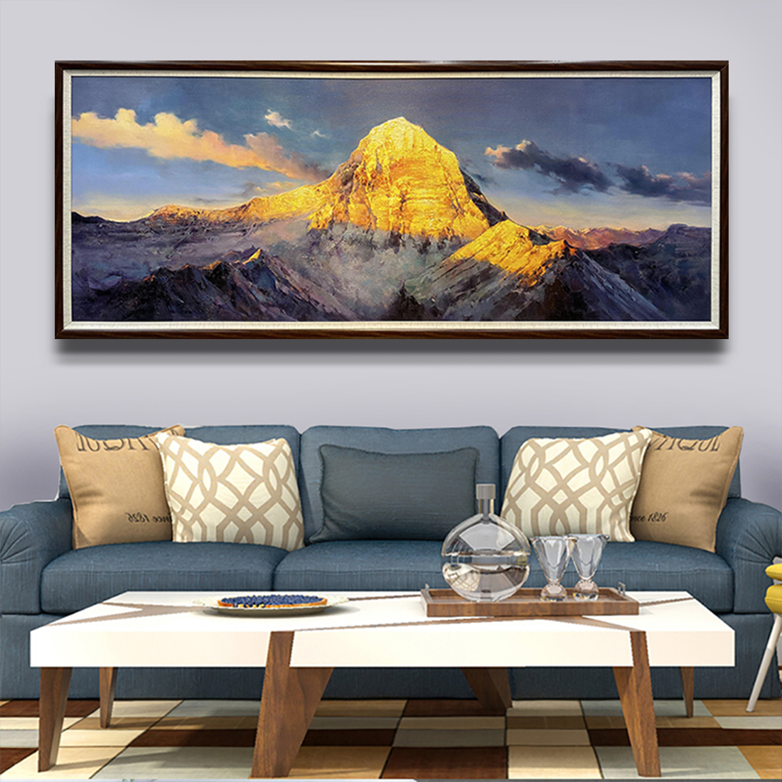 《冈仁波齐》装饰画背有靠山风景挂墙客厅背景墙壁画家居挂画
