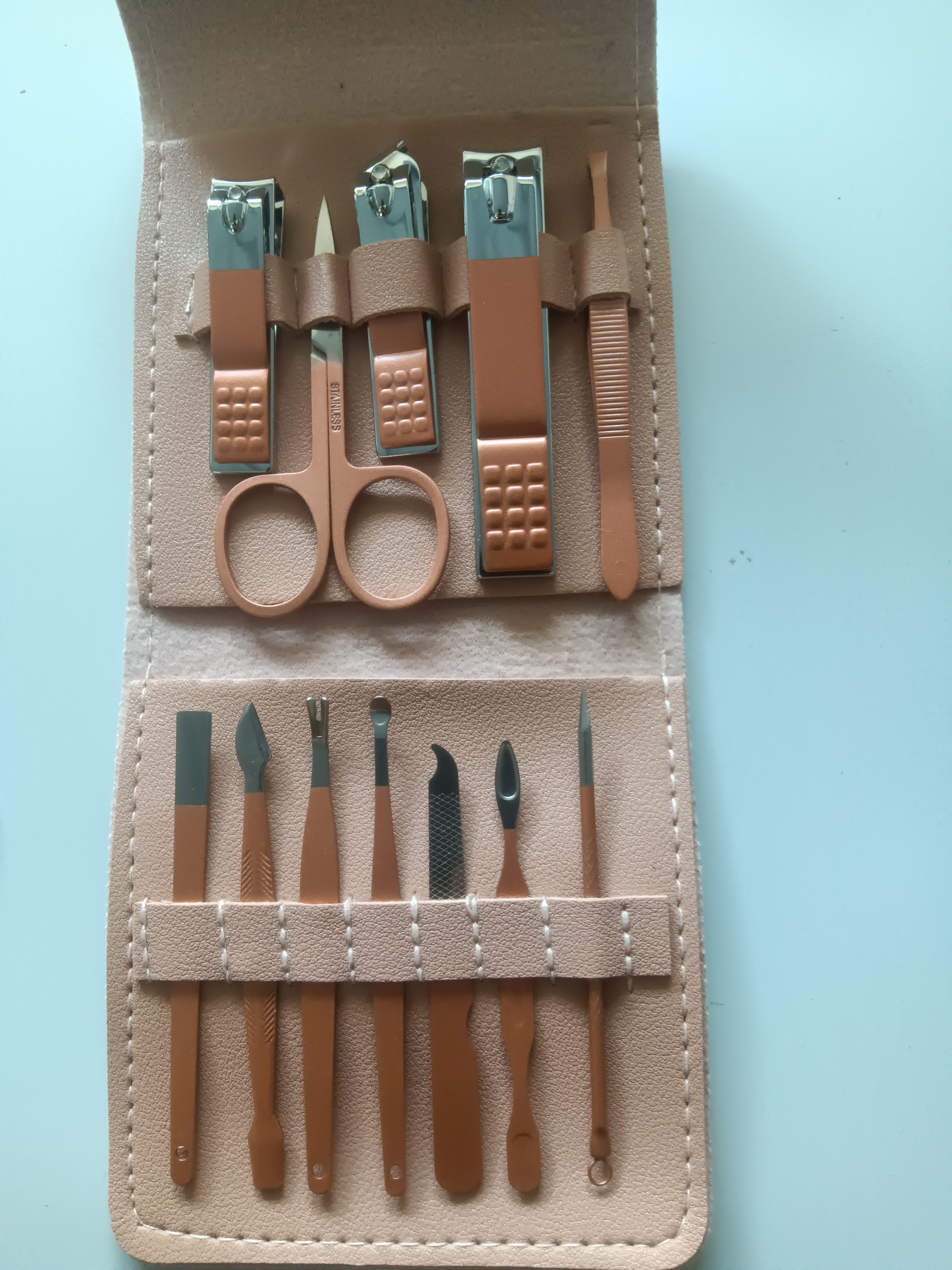 便携式指甲刀简约女生高颜值家用美甲网红掏耳勺（12件套）