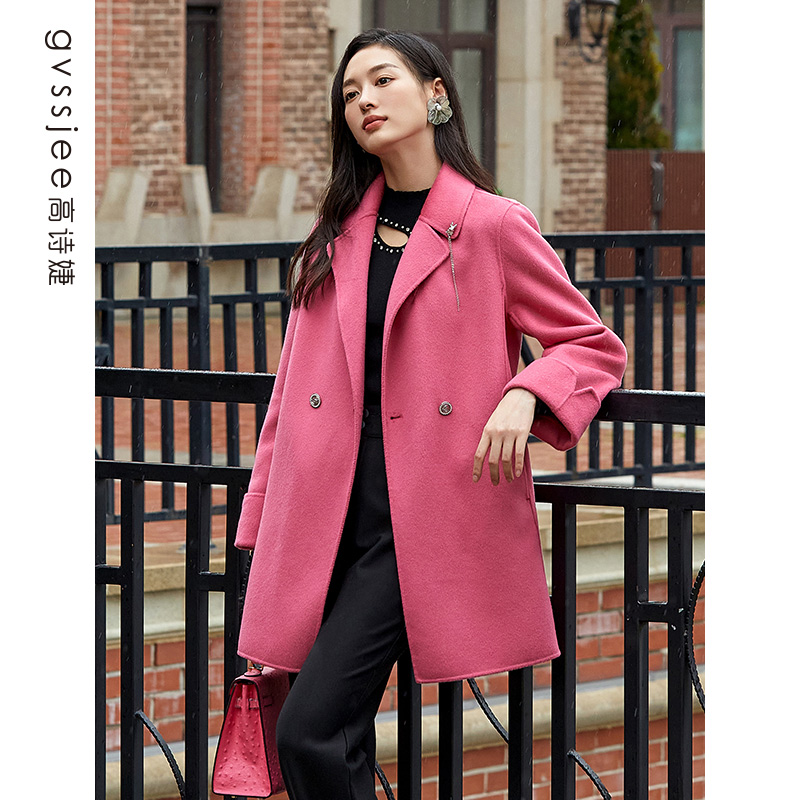 高诗婕冬季新款商场同款通勤气质百搭毛呢外套潮244147011-25