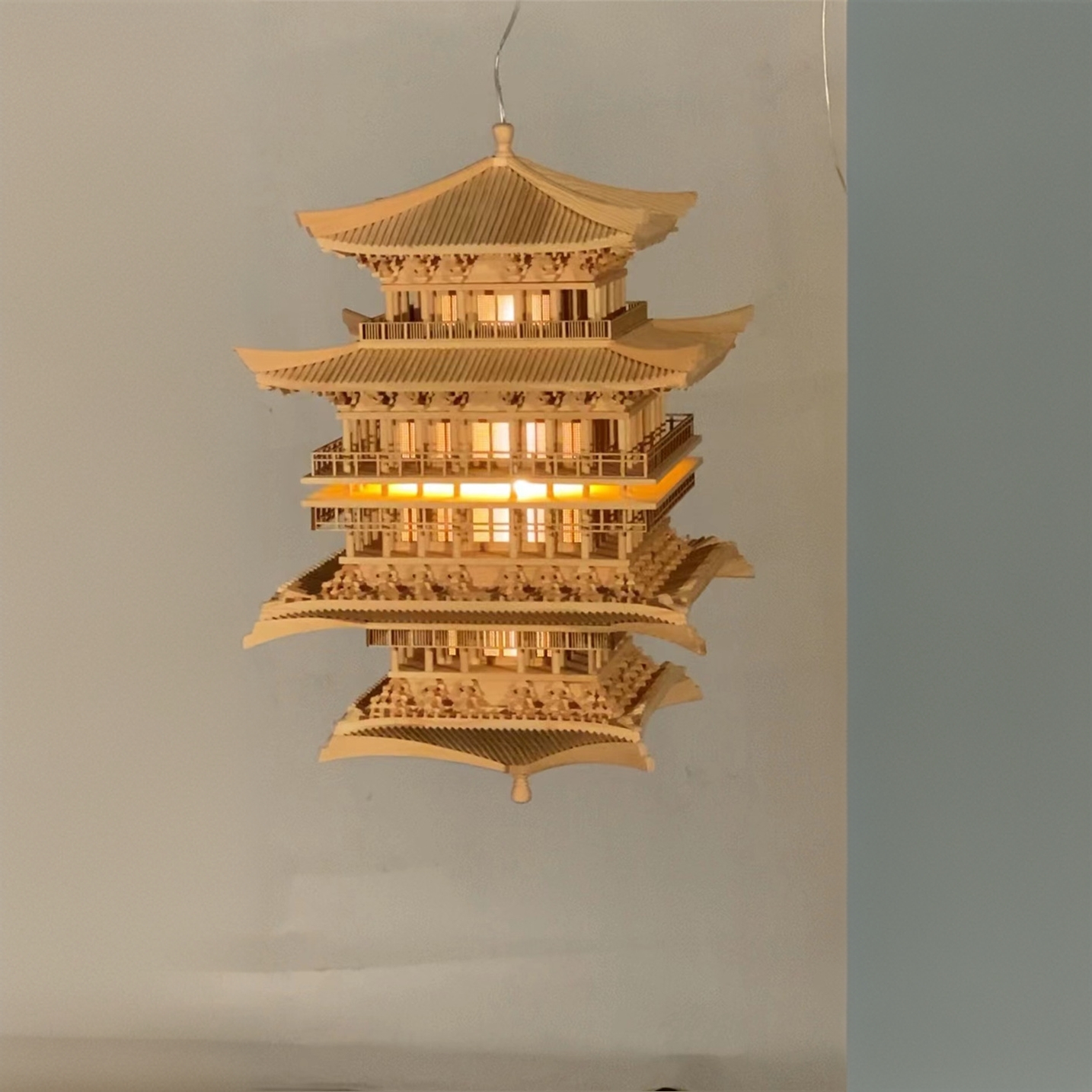 中式东阳木雕古建筑空间装饰吊灯酒店会所茶室商场艺术装置