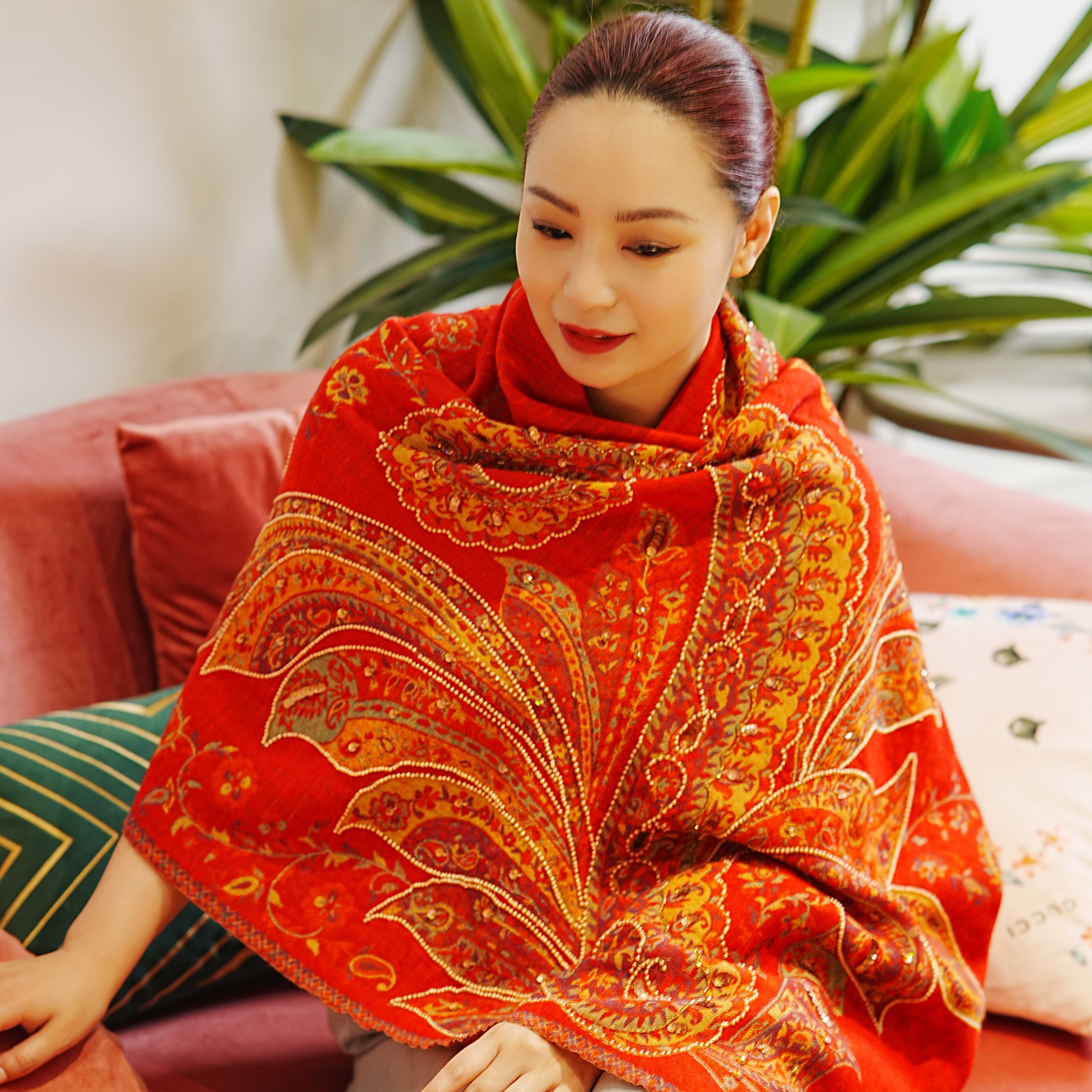 【韦韦专属】百搭时尚长巾水煮围巾披肩 88160长款加厚保暖秋冬季