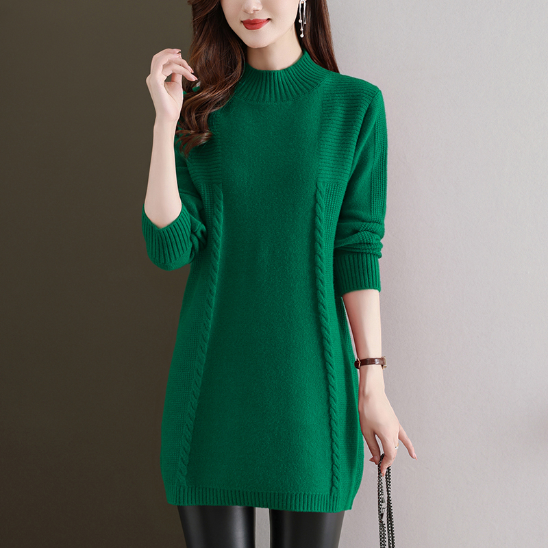 中长款毛衣女遮屁股洋气针织连衣裙2025年秋冬新款打底衫内搭洋气