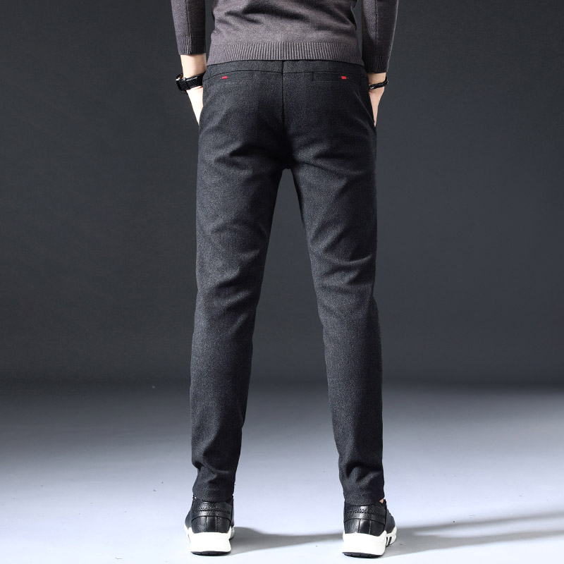 春秋休闲裤男士秋冬款新款直筒商务加绒加厚款冬季外穿长裤子磨毛