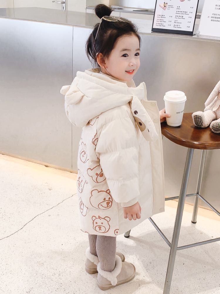 波司澄女童羽绒棉羽绒服中长款2023冬装新款中国风小宝宝儿童加厚