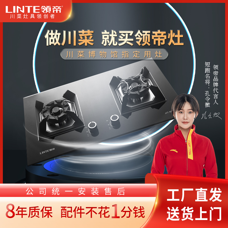 【厂家直销】川菜灶具K53双灶钢化玻璃面板台嵌两用燃气灶具