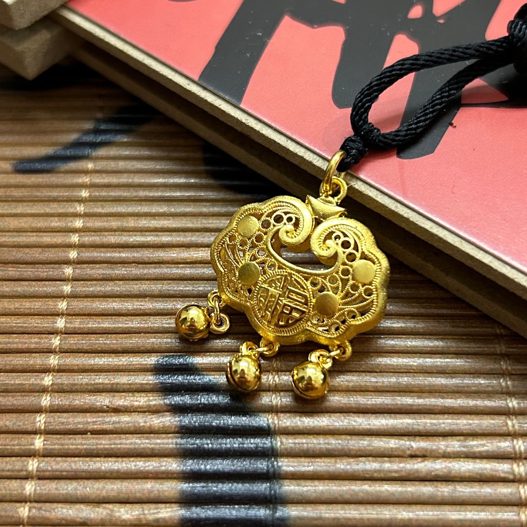 吊坠足银 平安锁佛运福锁吊坠