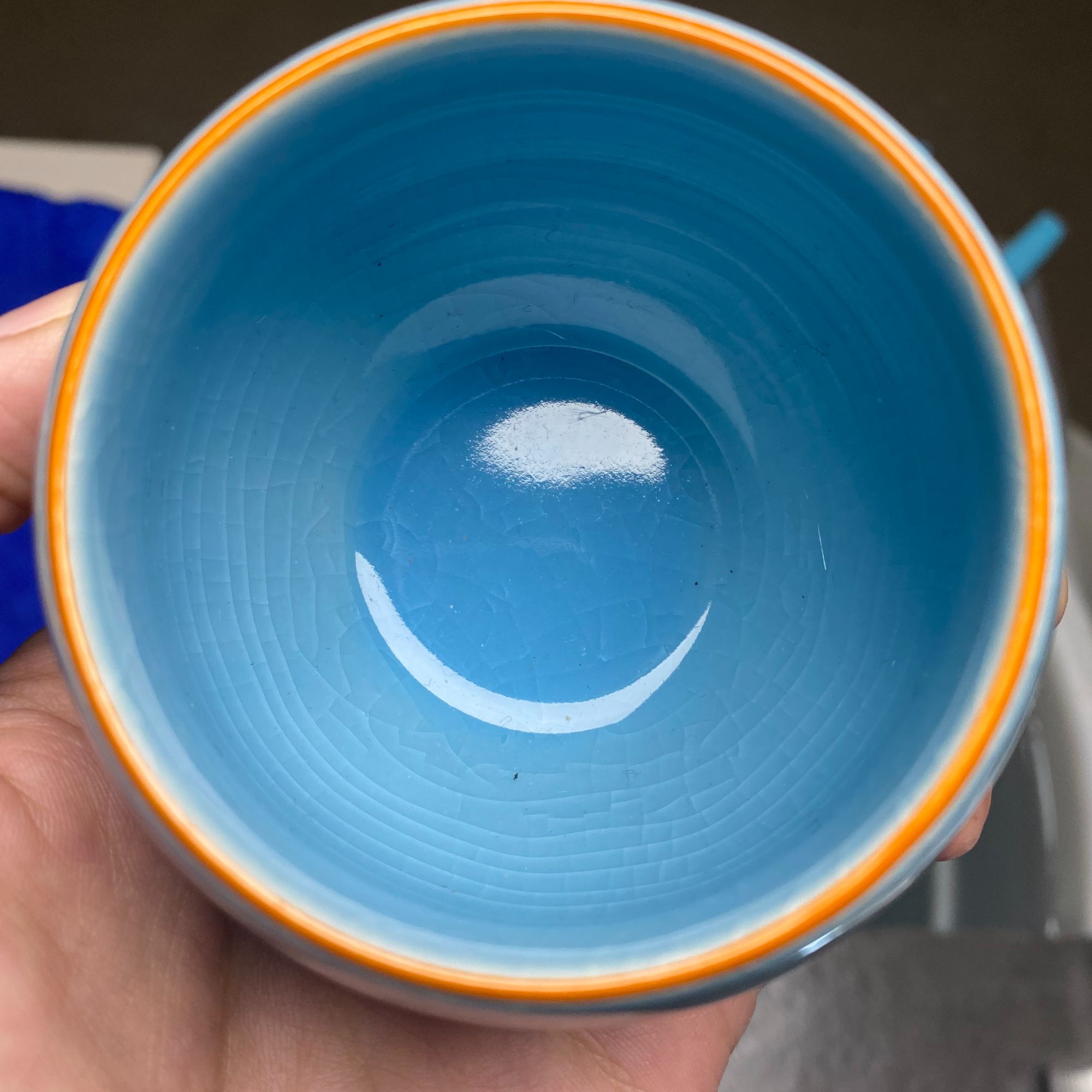 【闪购商品】瓷茶盏蓝龙蛋主人杯A