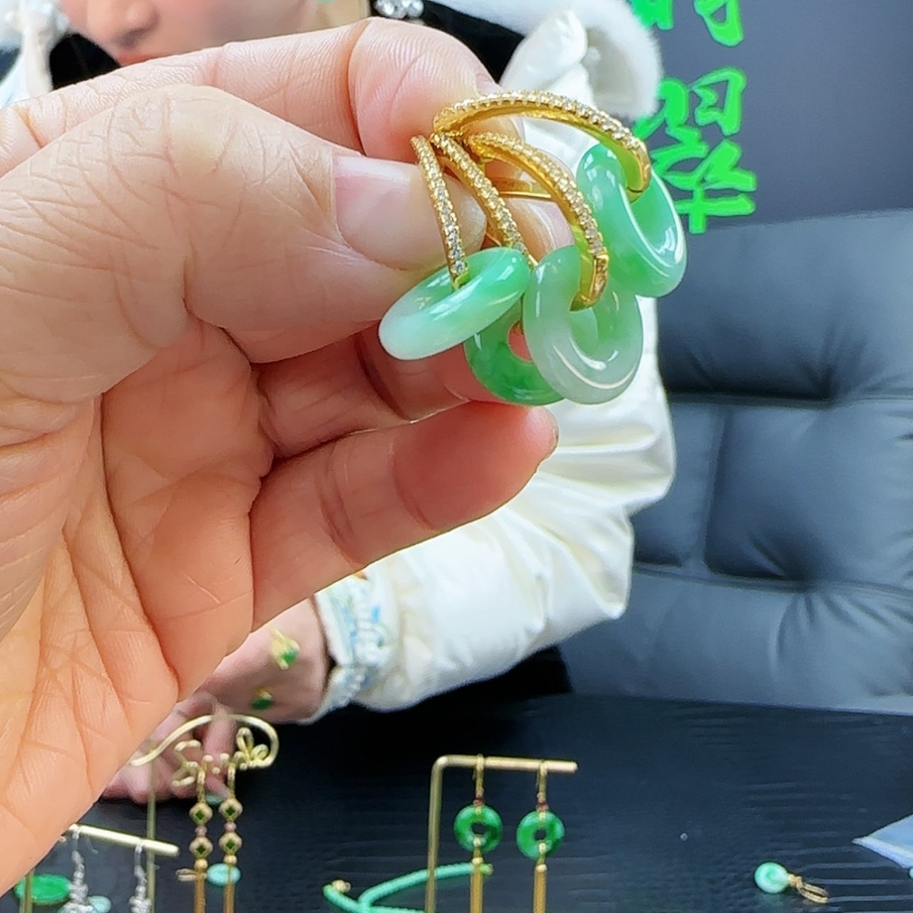 【闪购商品】翡翠耳饰银S925镶嵌多样性发货 发其一