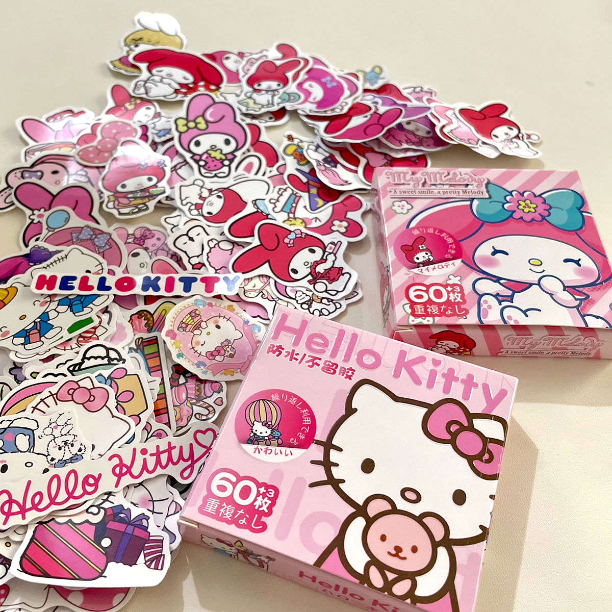 三丽鸥hellokitty美乐蒂贴纸ins高颜值日系卡通可爱手账装饰图案